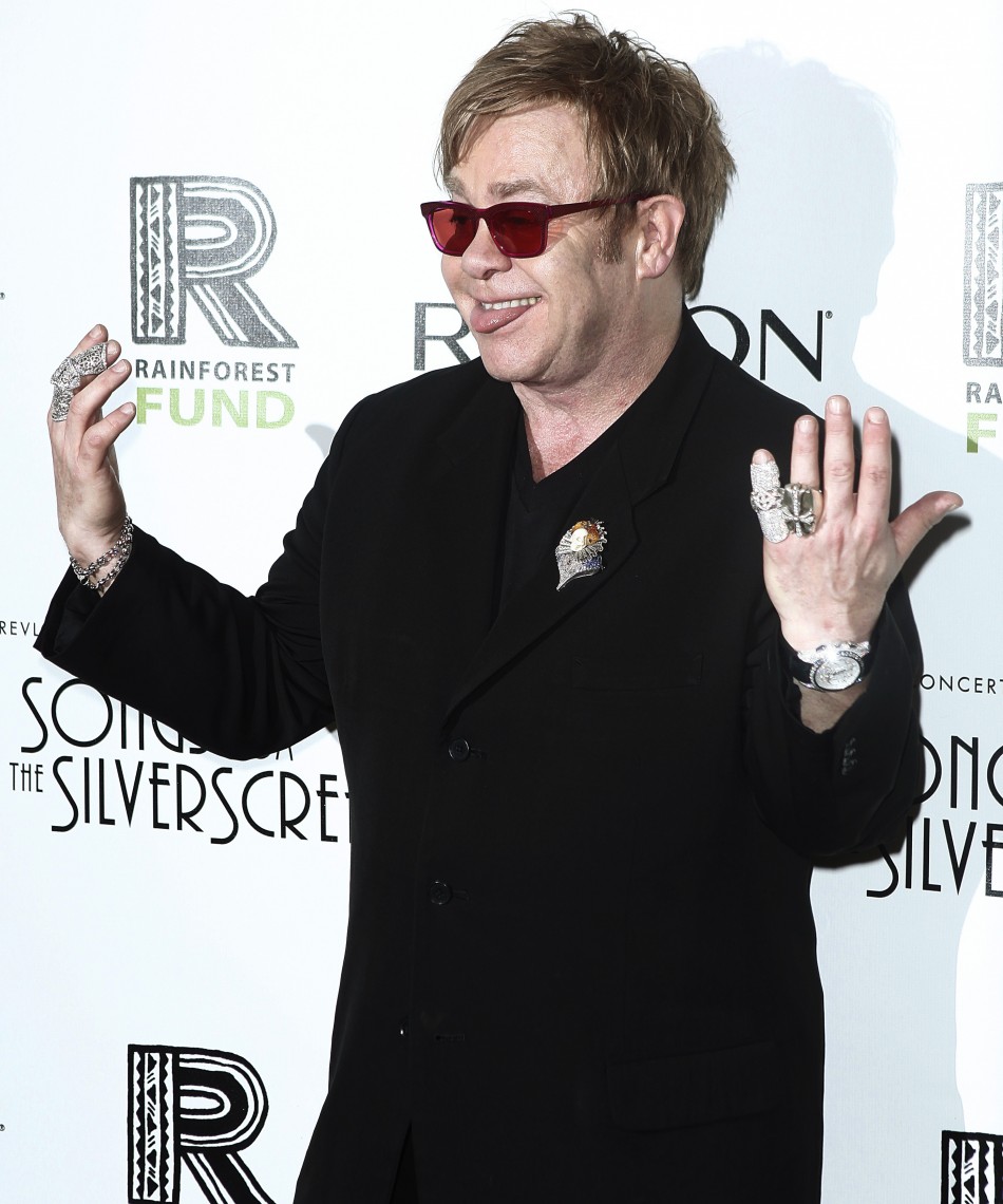 Musician Sir Elton John arrives for the benefit show quotSongs From the Silver Screenquot to raise funds for The Rainforest Trust at Carnegie Hall in New York