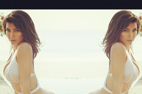 Kim Kardashian's lingerie photo as double image