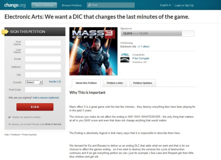 Mass Effect 3 Petition Filing System