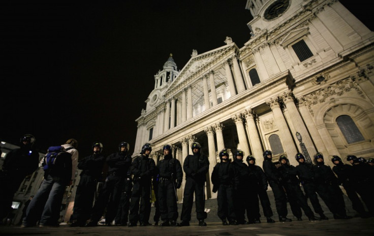 Police oversee Occupy London protest camp outside St Paul's