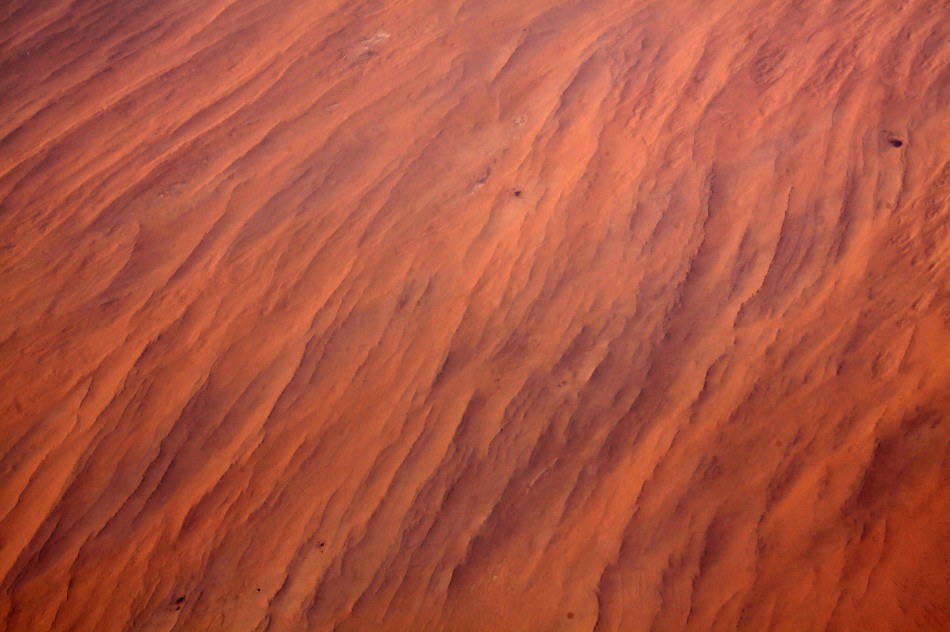 Sand dunes are seen in the Gobi Desert