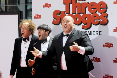 Actors Sean Hayes who plays Larry, Chris Diamantopoulos who plays Moe, and Will Sasso who plays Curly, arrive in character during the Hollywood premiere of &quot;The Three Stooges: The Movie&quot; in Los Angeles