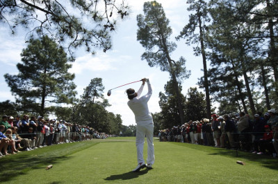 Watson of the U.S. hits his tee shot on the ninth hole during second round play in the 2012 Masters Golf Tournament in Augusta Watson of the U.S. hits his tee shot on the ninth hole during second round play in the 2012 Masters Golf Tournament in Augusta