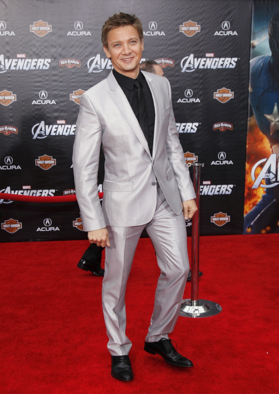 Cast member Renner poses at the world premiere of the film quotMarvels The Avengersquot in Hollywood