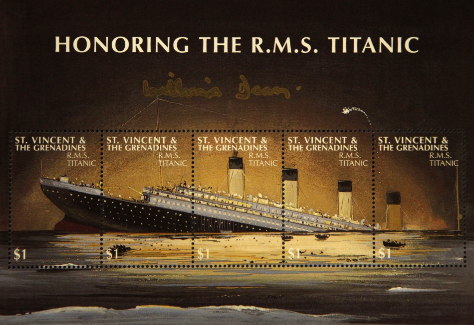 Commemorative Titanic Stamps on Display aboard 100th Anniversary Cruise