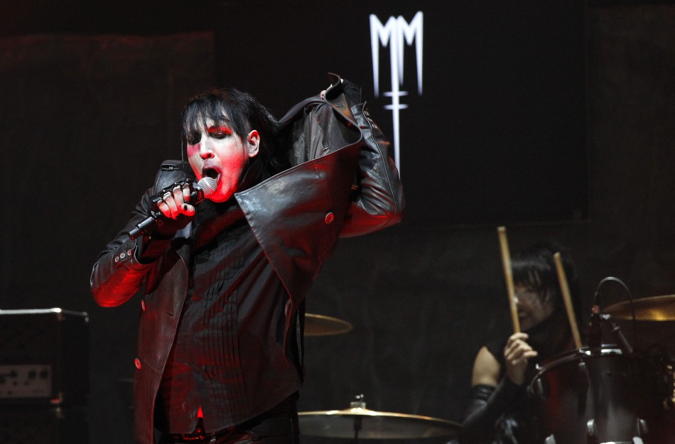 Musician Manson performs at the 4th annual Golden Gods awards at Nokia theatre in Los Angeles