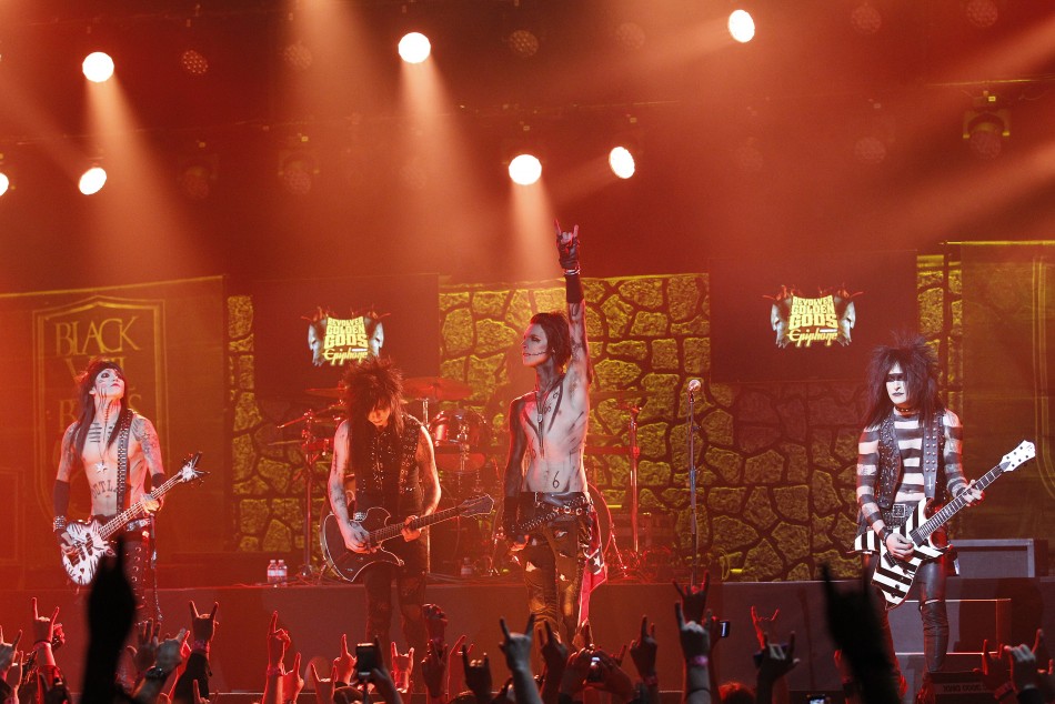 American rock band Black Veil Brides performs at the fourth annual Golden Gods awards at Nokia theatre in Los Angeles