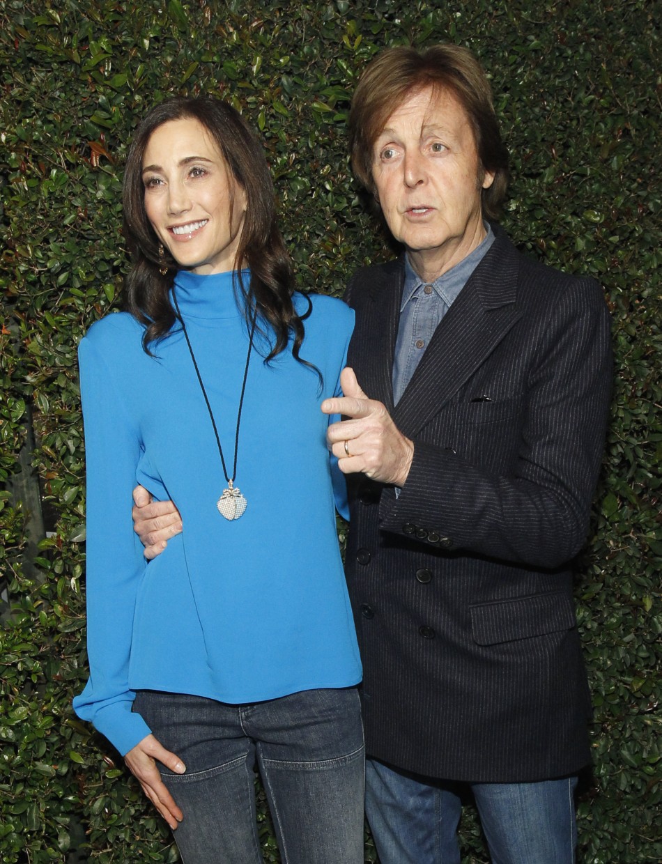 McCartney and his wife Nancy Shevell pose as they arrive for the world premiere of the video quotMy Valentinequot directed by Paul McCartney in West Hollywood