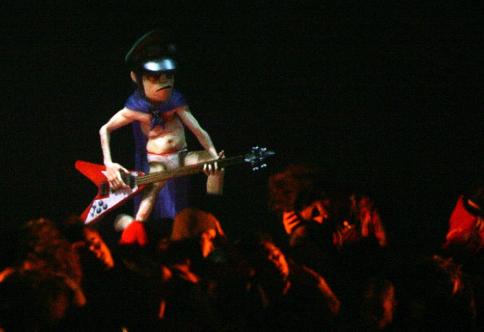 Holographic representation of member of pop group Gorillaz performs on stage during performance at MTV Europe Music Awards 2005 in Lisbon, where Gorillaz received best group award