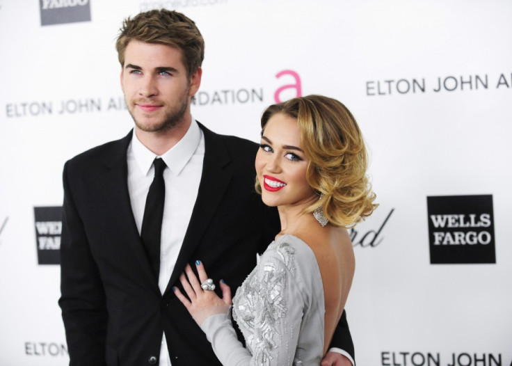 Miley Cyrus with fiance Liam Hemsworth