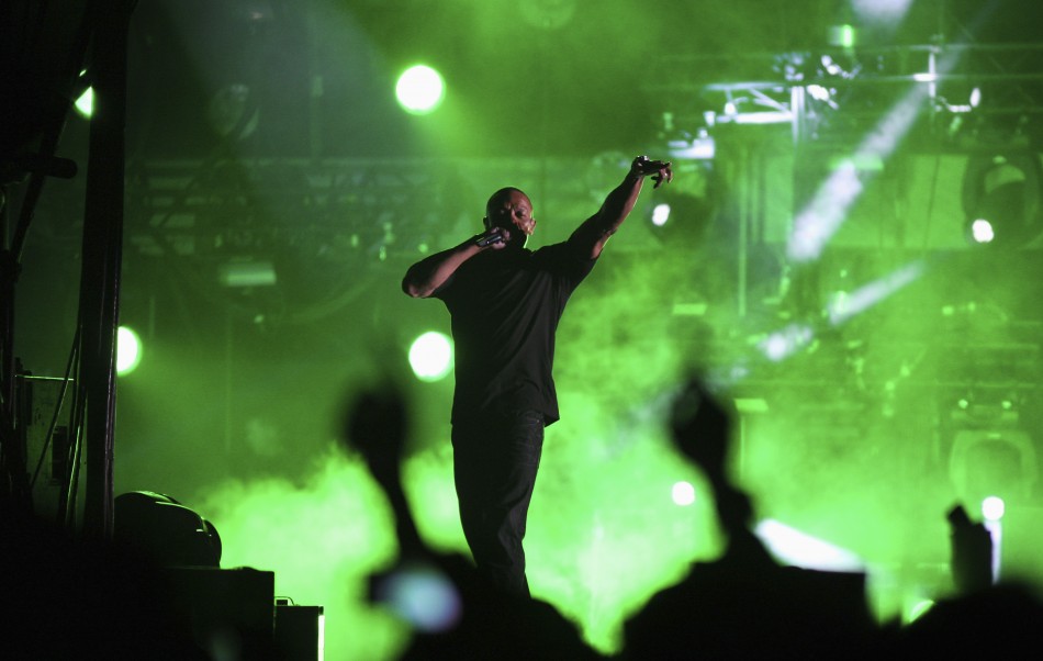 Dr. Dre performs at 2012 Coachella Valley Music and Arts Festival in Indio
