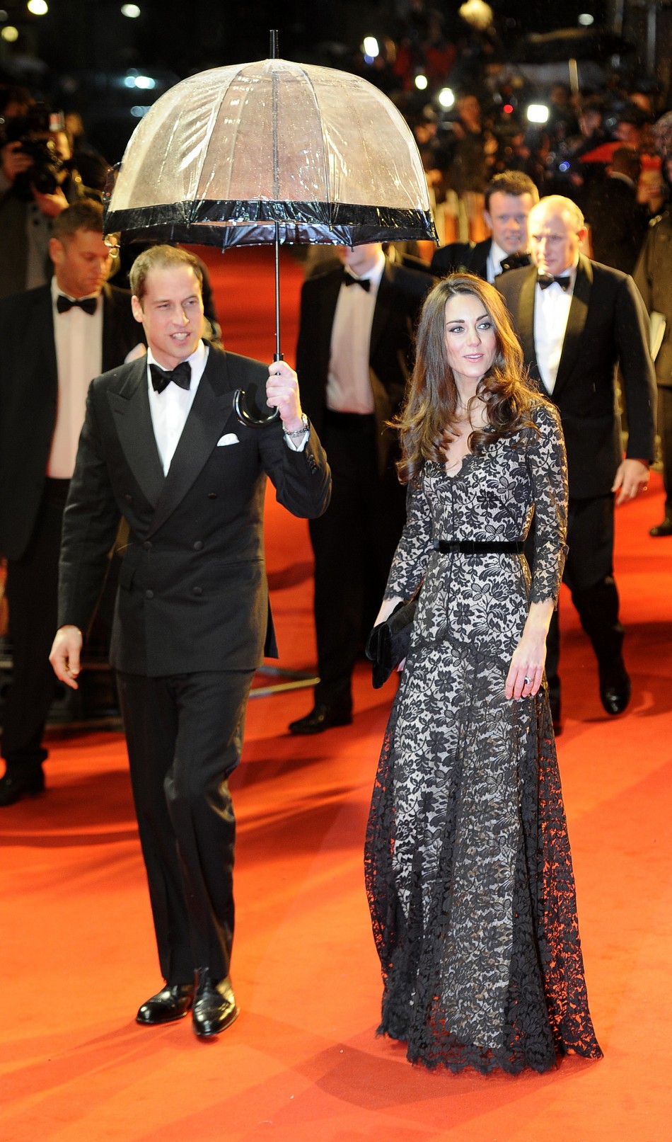 Britains Prince William arrives with Catherine, Duchess of Cambridge to the UK premiere of the film War Horse in London