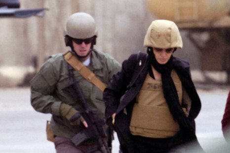 Actress Angelina Jolie visits the Green Zone in Baghdad