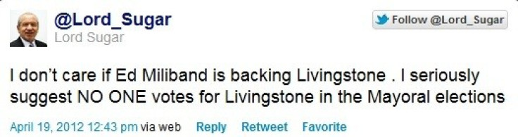 He did not elaborate on why voters should not back Livingstone for London mayor