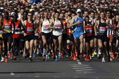 London Marathon 2012 In Pictures: Prince Harry Greets Winners At Finish Line