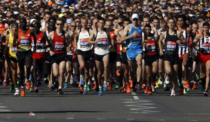 London Marathon 2012 In Pictures: Prince Harry Greets Winners At Finish Line