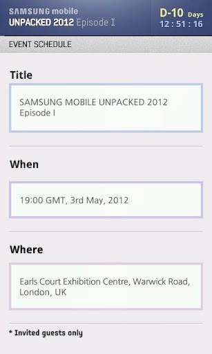 Samsung Galaxy S3 Pops Up in Unpacked 2012 App