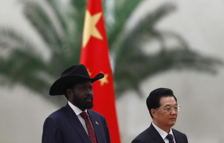 South Sudanese President Salva Kiir meets with Chinese counterpart, Hu Jintao, on visit to Beijing