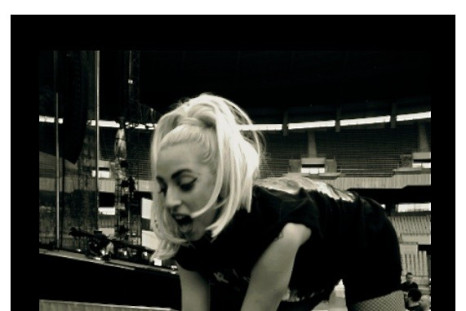Lady Gaga helping to build the stage for her concert