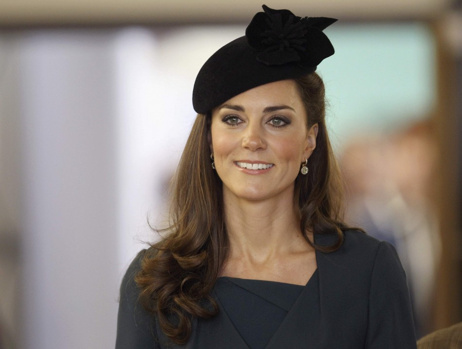 Catherine, Duchess of Cambridge smiles at De Montfort University during a visit to Leicester