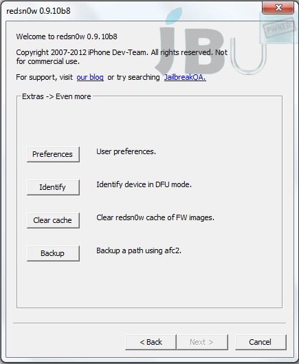 Redsn0w 0.9.10b8 Redsn0w 0.9.10b8