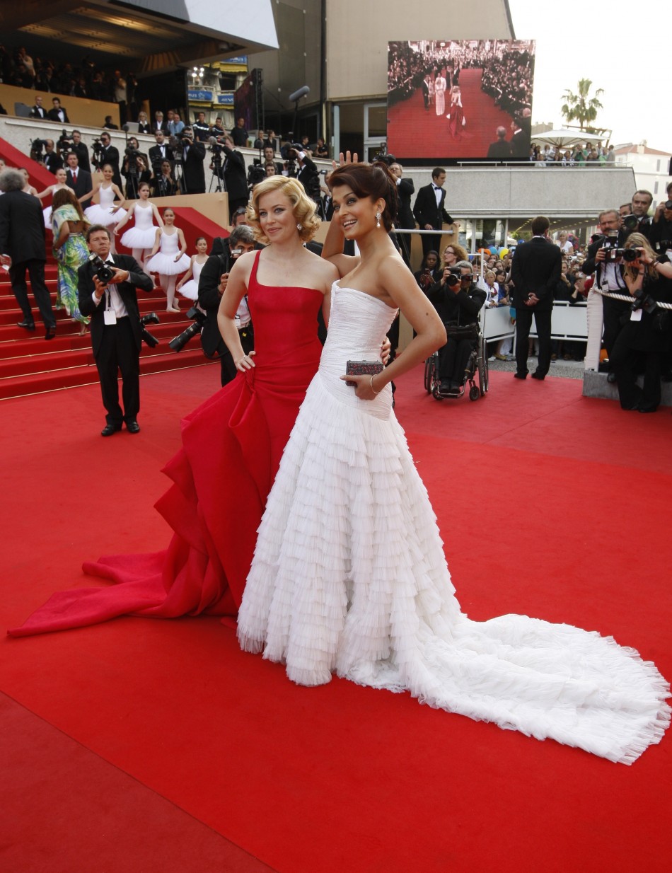 Bollywood actress Aishwarya Rai arrives with U.S. actress Banks for the opening night of the 62nd Cannes Film Festival 2009