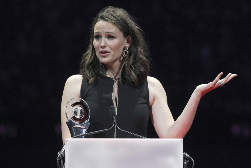 Actress Jennifer Garner accepts the Female Star of the Year Award during the CinemaCon Big Screen Achievement Awards show at Caesars Palace in Las Vegas