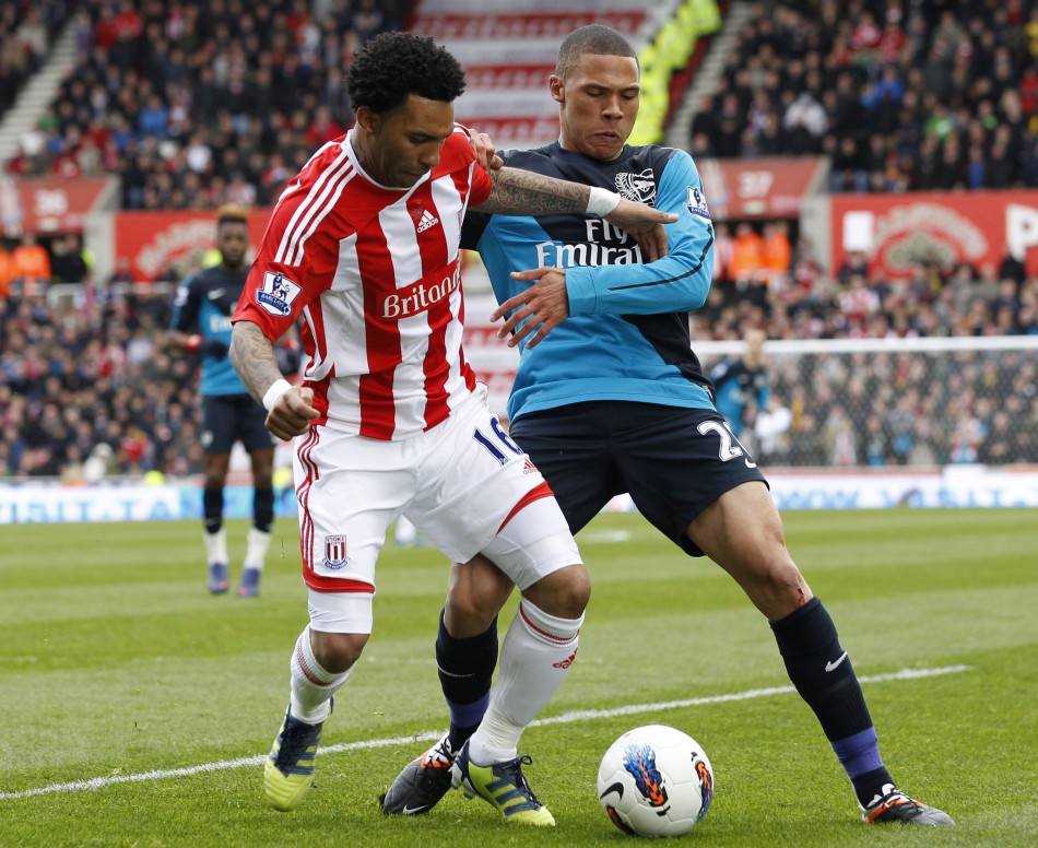 Kieran Gibbs and Jermaine Pennant Battle for the Ball Kieran Gibbs and Jermaine Pennant Battle for the Ball