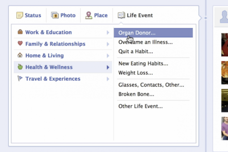 Facebook organ donor social networking initiative