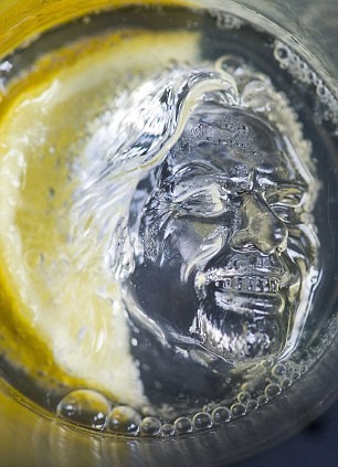 Cool or Creepy Severed Richard Branson Head Floating on Virgin Atlantic Cool Drinks