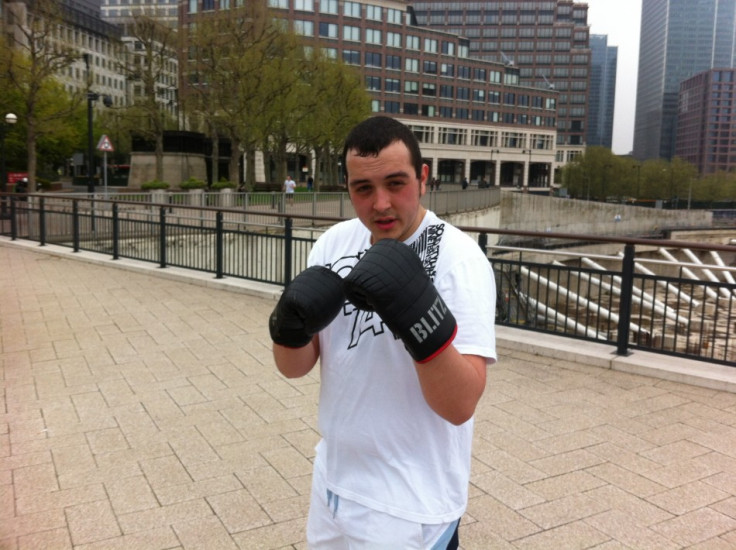 Jamie with his boxing gloves