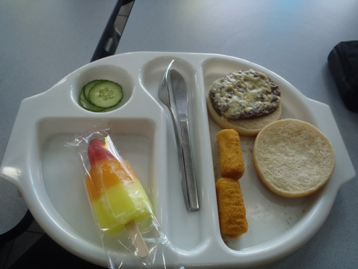 Today's meal was on the menu as Cheeseburger and ice cream/biscuit but as you can see I got an ice lolly. I prefer ice cream. I wish they had stuck to the menu. I did get 2 croquettes though only 3 pieces of cucumber when I said no thanks to the peas.