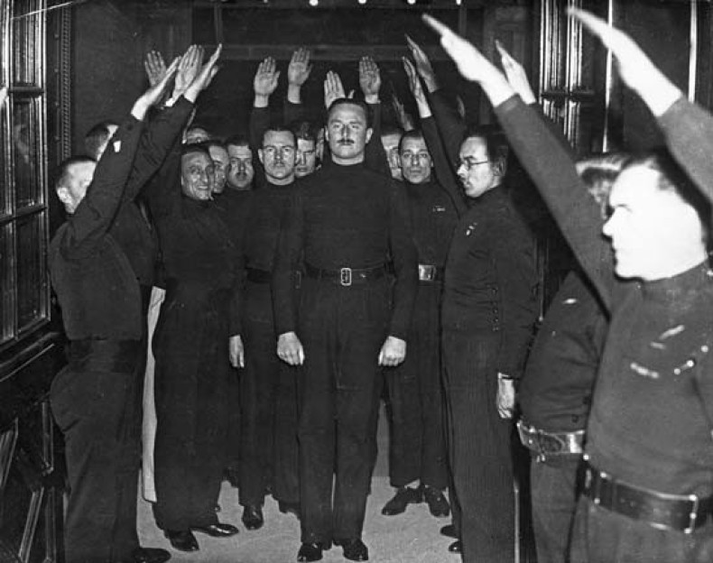 Oswald Mosley and Blackshirt supporters
