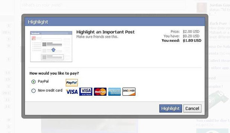 Facebook 'pay to promote'