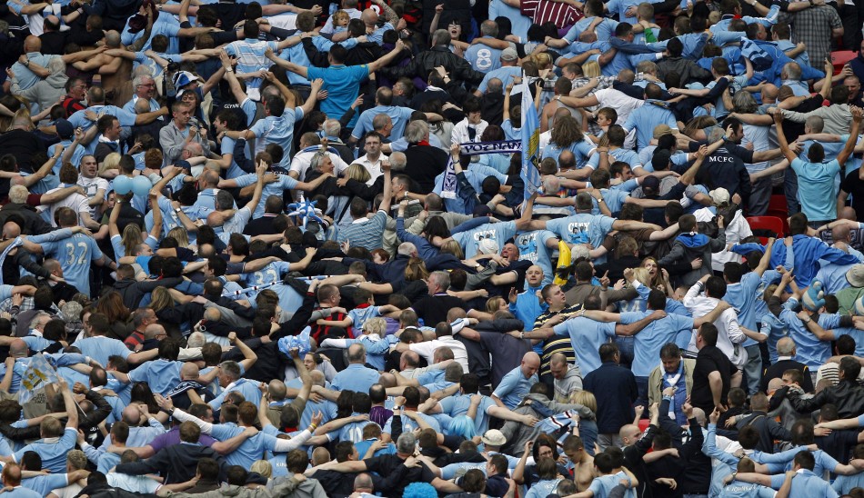 Manchester City fans do The Poznan