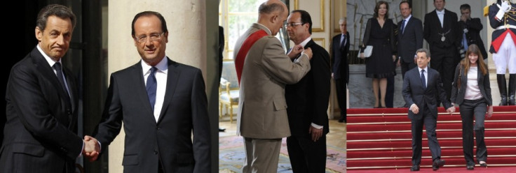 Francois Hollande is officially named President at the handover ceremony at the Elysee Palace in Paris May 15, 2012 ( Reuters)