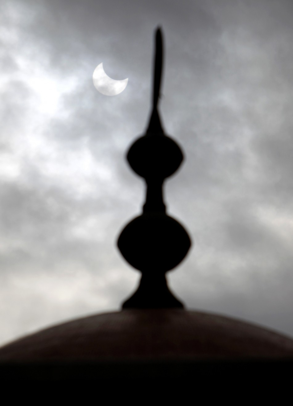 A partial solar eclipse seen in southern Lebanon