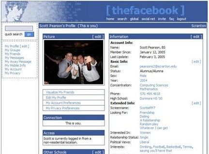 The Many Faces of Facebook 2005