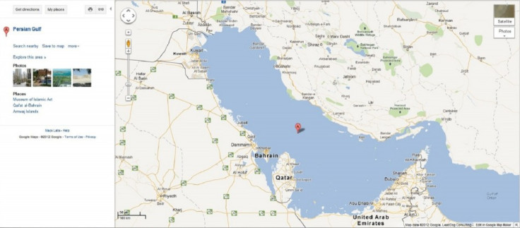 Map of Persian Gulf on Google Maps
