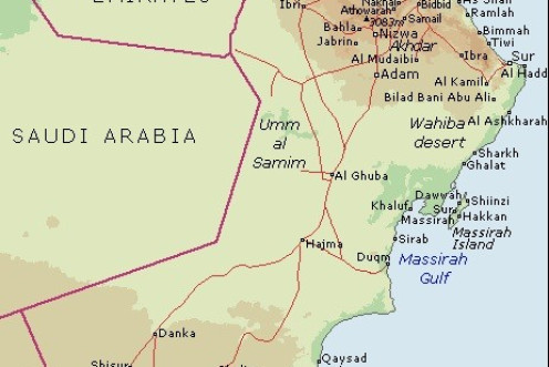 Map of the Gulf of Oman