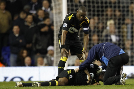 Fabrice Muamba suffering a cardiac arrest whilst playing in March.