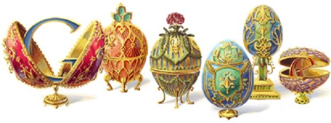 Google Doodle Celebrates Peter Carl Faberg 166th Birthday By Displaying Faberg Eggs