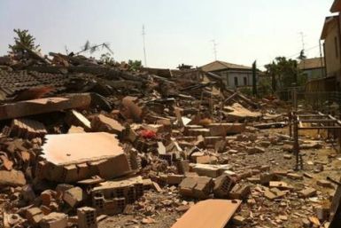 Damage in town of Cavezzo, near Bologna, close to epicentre of a 5.8-magnitude quake
