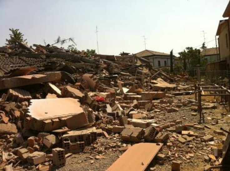 Damage in town of Cavezzo, near Bologna, close to epicentre of a 5.8-magnitude quake