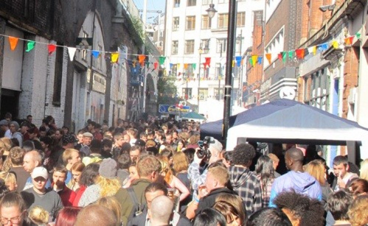 People attending Eurocultured street festival, Manchester in 2011