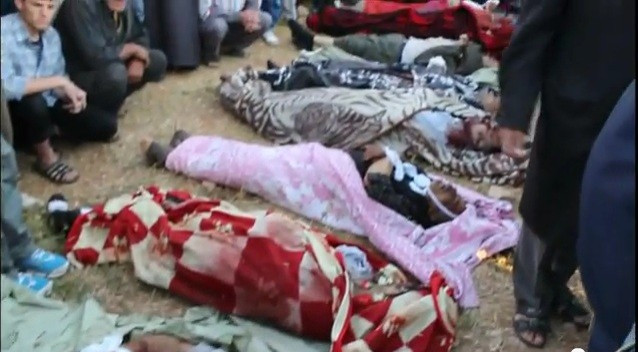 Screen grab of a video posted online by activists.