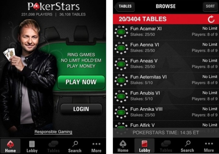 Poker Stars iphone 5 App screen
