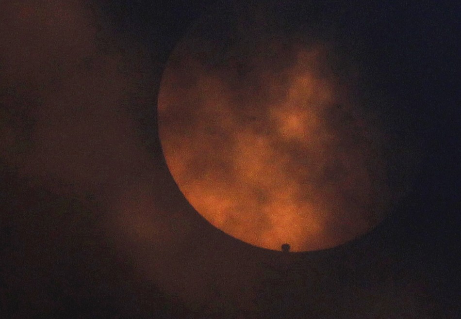 Venus starts its transit across the sun as seen from Newcastle