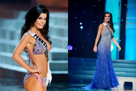 Miss Pennsylvania USA 2012, Sheena Monnin, from Cranberry Township, competes in her choice evening gown and swimwear during the 2012 Miss USA Presentation Show on 30 May. (Photo: Patrick Prather/Miss Universe Organization L.P., LLLP)