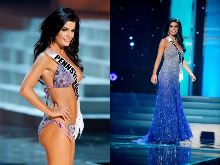 Miss Pennsylvania USA 2012, Sheena Monnin, from Cranberry Township, competes in her choice evening gown and swimwear during the 2012 Miss USA Presentation Show on 30 May. (Photo: Patrick Prather/Miss Universe Organization L.P., LLLP)